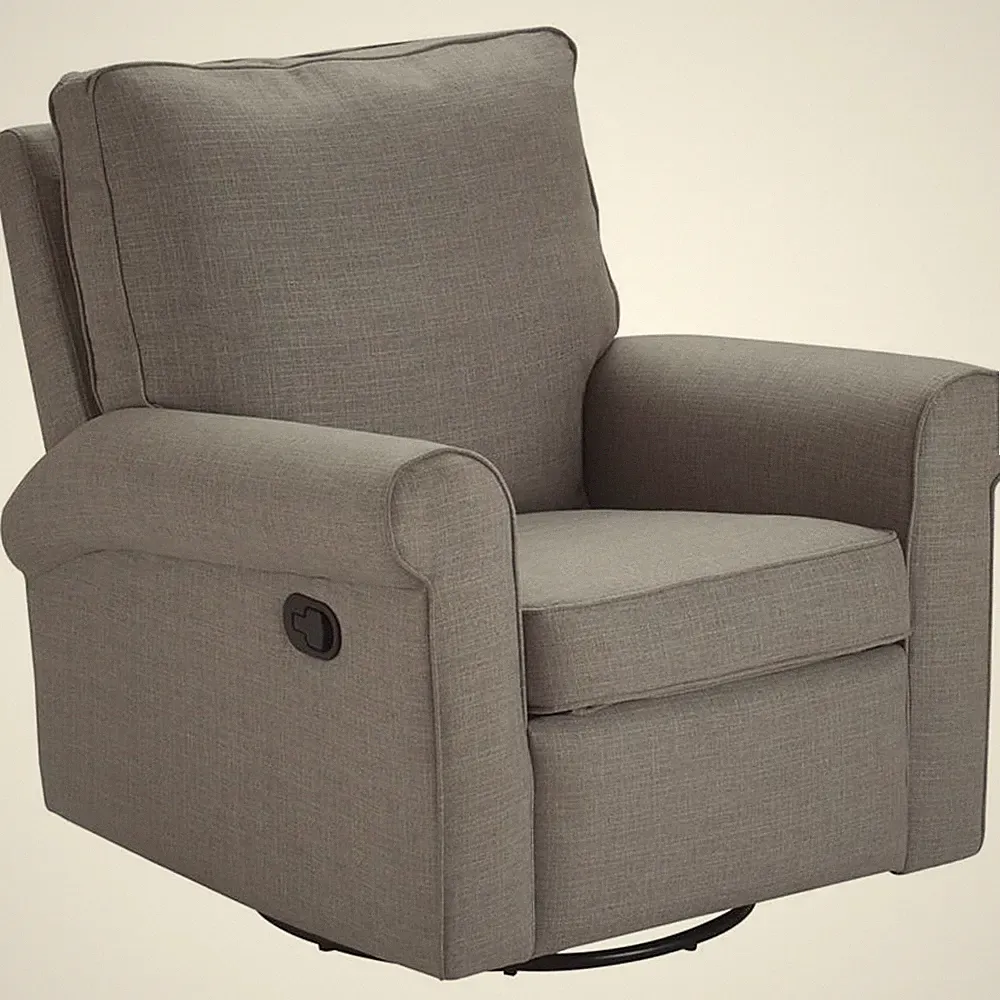 ClickDecor Hughes Swivel Recliner Chair Gray