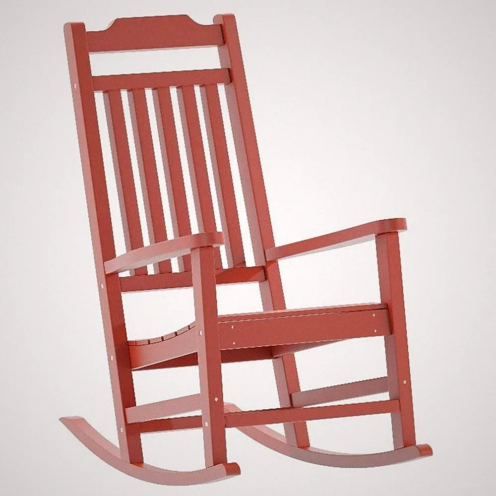 Flash Furniture Winston All-Weather Plastic Patio Rocking Chair in Red