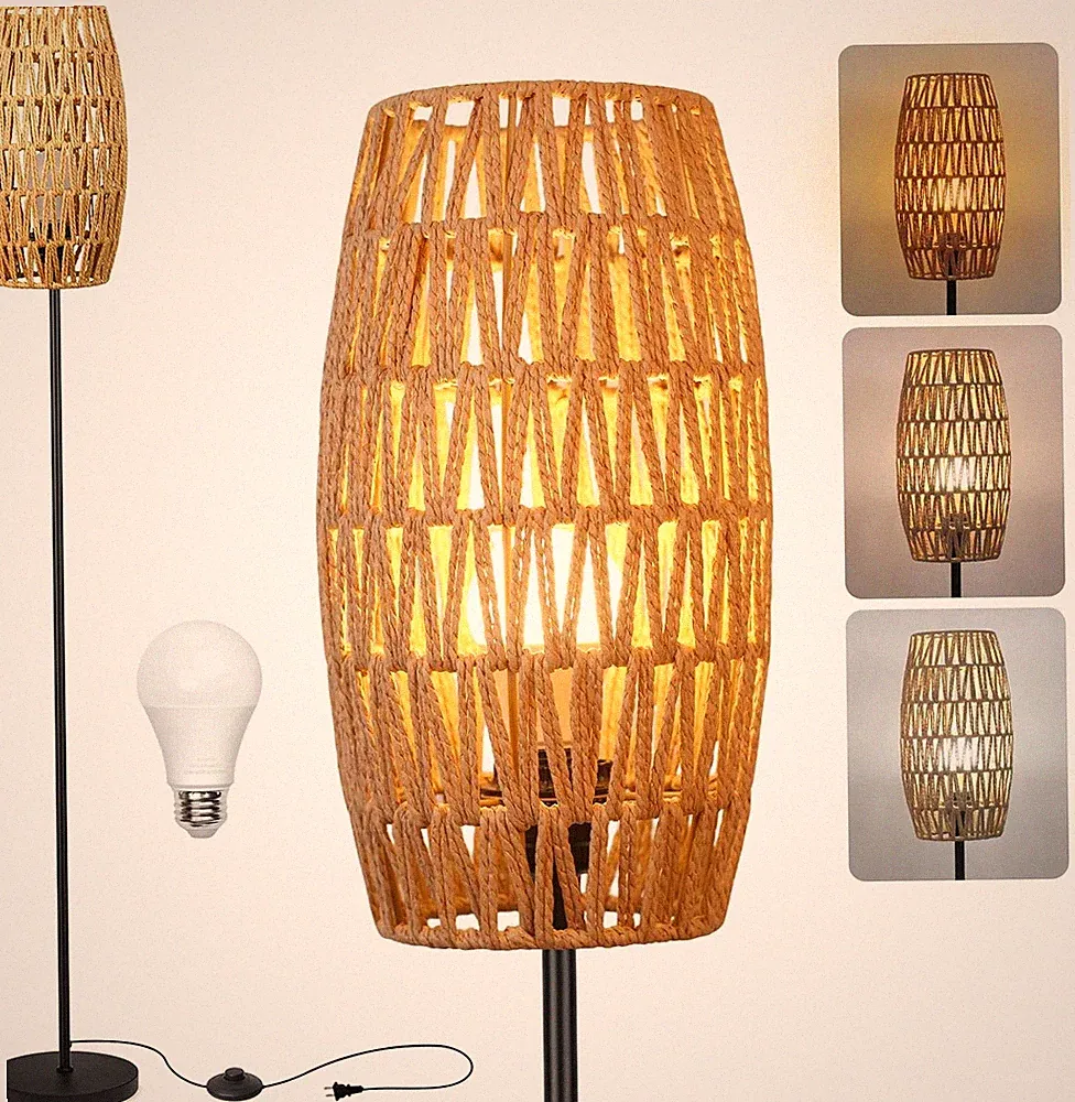 Floor Lamp for Living Room,Farmhouse Floor lamp,Modern Standing lamp with Hand-W