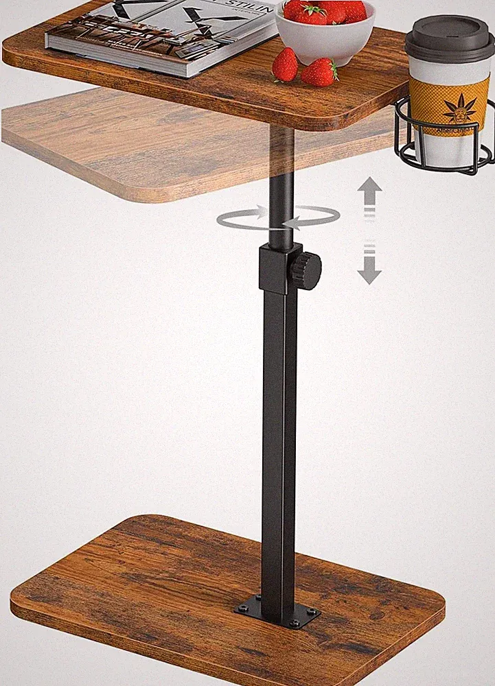 Giikin TV Tray Table, 360° Swivel Height Adjustable TV Trays for Eating on Co...