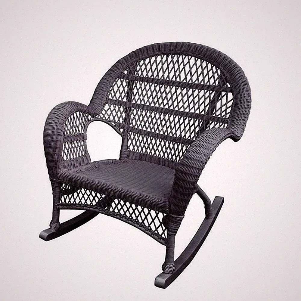 Jeco Rocker Wicker Chair in Espresso