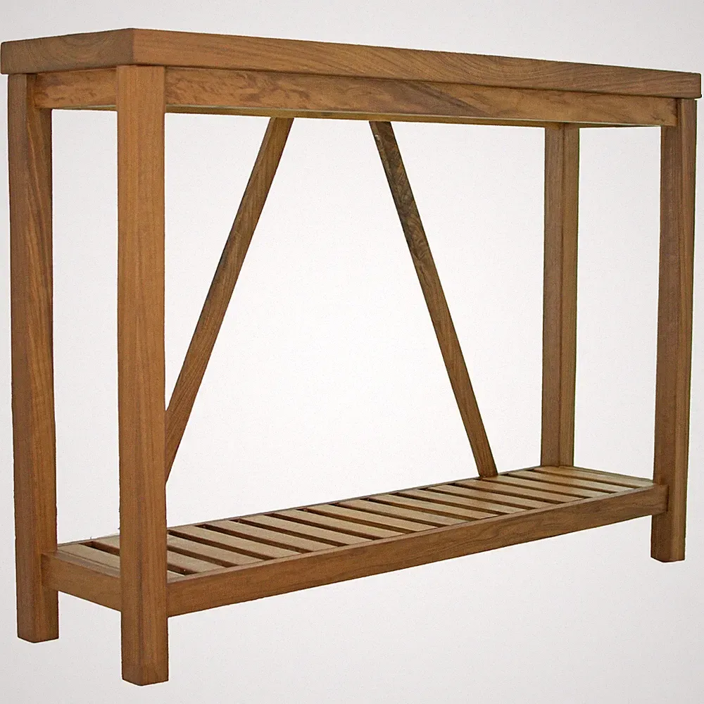 Rustic Country Farmhouse Walnut Entry Table and Accent Table, 44in Long X 30in