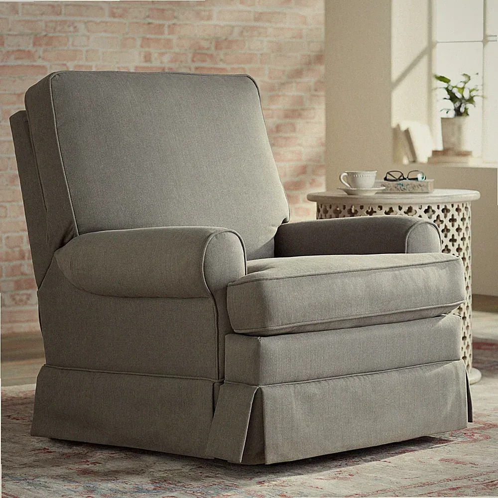 Slate Gray Glider Recliner Chair Modern Armchair Comfortable Reclining Bedroom