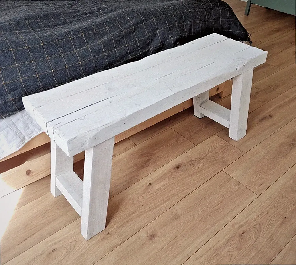 White Rustic Farmhouse Coffee Table | Handmade Solid Pine Table | Unique Reclaim
